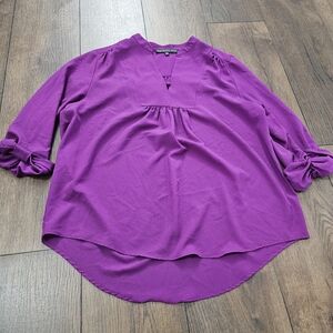 Brixon Ivy Purple Tunic Blouse Size Large